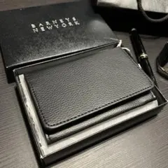 新品✨高級名刺入れ　カードケース　パスケース　ビジネス　メンズ　黒革調