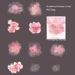 【同梱価格130円】　箔押しPETシール　コラージュ素材　A