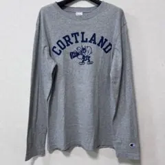 Champion チャンピオン カレッジプリント ロンT グレー M