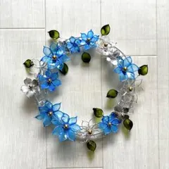 花のリース　ワイヤークラフトディップフラワーアート