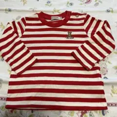 ミキハウス★赤白ストライプ 長袖　Tシャツ 80
