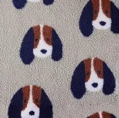 ボアニット生地　イヌ柄　75×45