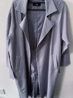 ライトブルー トレンチコート ウエストベルト付き