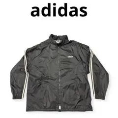 【春秋物】90s-00s adidas アディダス　ナイロンジャケット　黒　XL