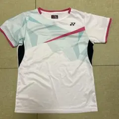 値下げ⭐︎YONEX バドミントンウェア JP M ホワイト/ライトブルー（シミ）