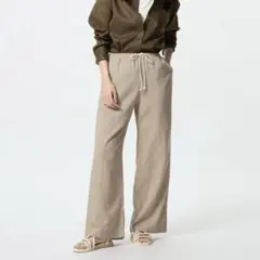 UNIQLO リネンブレンドイージーパンツ　Lサイズ　ベージュ