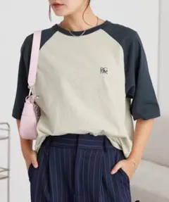 新品 MONO-MART ワンポイントロゴ刺繍ラグランスリーブ 半袖Tシャツ M