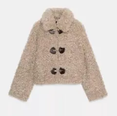 ZARA トグルボタン フェイクファー ジャケット