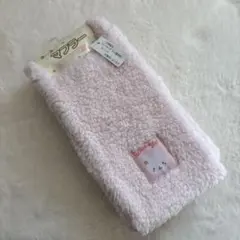 新品　ふわふわマフラー ピンク うさぎモチーフ