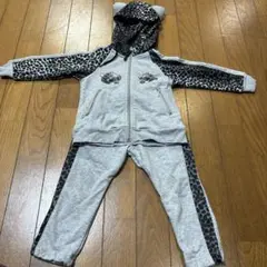 ヒスミニ　ヒョウ柄耳付きセットアップ