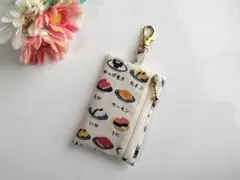 リール付き　キーケース☆回転寿司　お寿司柄のサムネイル