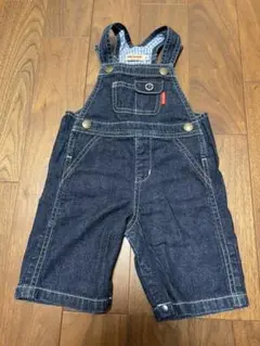 【未使用】mikihouse デニム ７分丈オーバーオール