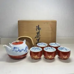F7】九谷焼 番茶器揃 急須 湯呑み セット 赤絵 鳳凰 龍 - メルカリ