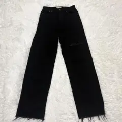 【美品】YANUK ヤヌーク ボーイズストレート LEA ブラック W25