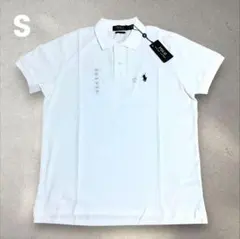 【新品】ラルフローレン ポロシャツ ポニー カスタムスリムフィット白S タグ付き