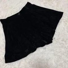 ZARA ザラ （EUR S）ショートパンツ ベロア生地 ブラック 裾広め