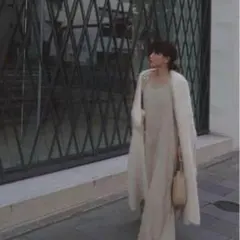 ETRE TOKYO ローゲージニットロングカーディガン アイボリー