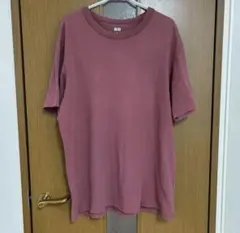 ユニクロ　クルーネックTシャツ XL PURPLE 秋カラー　パープル　メンズ