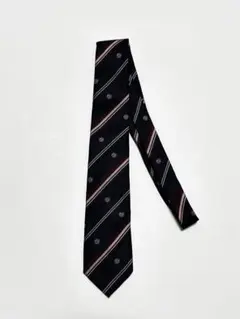 【美品】EAST BOY ネイビー ピンク　レッド　 ストライプ ネクタイ