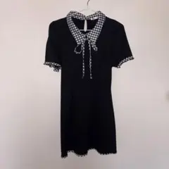 OLIVE des OLIVE ブラック ミニワンピース 半袖 F