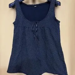 UNIQLO ドット　リボン　タンクトップ　美品のサムネイル