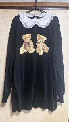 AnkRouge クマプリント フリル襟 オーバーサイズスウェットのサムネイル