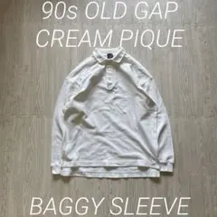 90s OLD GAP Pique Polo Shirt M Cream