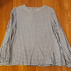 無印良品　ブルーギンガムチェック　トップス