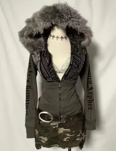 00s burberry archive ジップパーカー ファー チェック 平成 00s burberry archive ジップパーカー ファー チェック 平成