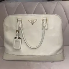 PRADA プラダ ハンドバッグ サフィアーノ 正規品 ホワイト 本革 レザー