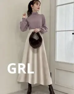 【10/13まで最終値下中】 GRL キルトジャガードフレアロングスカート