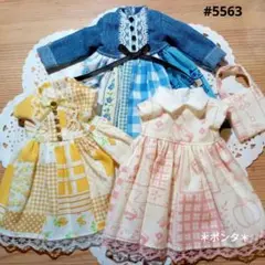 りかちゃん服　#5563　ワンピース　ハンドメイド　セット　ポンタ