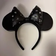スタッズ付き黒ミッキー耳カチューシャ