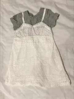 Petit main ホワイトレースワンピース 90(S) レース　女の子　半袖