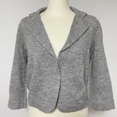 K.T LINO 7 グレー ショート丈 ジャケット 麻 綿 レディース