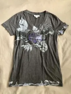 レア◻︎ディーゼル　DIESEL プリント+刺繍+抜染VネックTシャツ　xxs