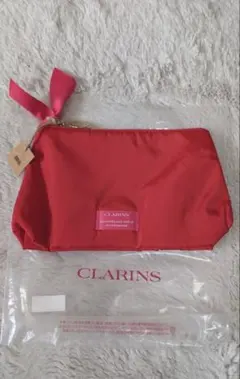 ♢CLARINS クラランス ポーチ レッド♢