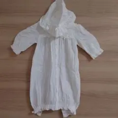 刺繍入りツーウェイドレスオールロンパースと帽子セット