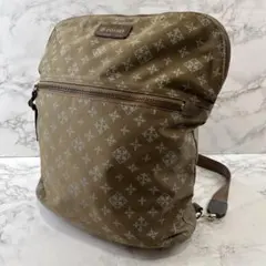 russet ラシット 総柄ナイロン×本革 レザー 2wayミニリュック カーキ