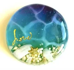 ハンドメイド レジン ヘアゴム 海 砂浜 イルカ シェル ブローチ