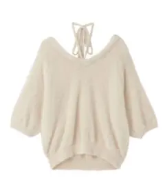 COCO DEAL ココディール フェザーラリエット5分袖ニット