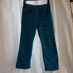 電車プリント 長ズボン ターコイズ