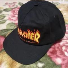 海外限定☆THRASHER US企画 スラッシャー 炎ロゴマーク刺繍 キャップ