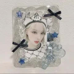 ホイップデコ　硬質トレカケース　B8 クリアラメ　ブルー　ネイビー　推し　韓国