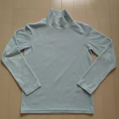 ★ユニクロ 水色フリースリブハイネック★