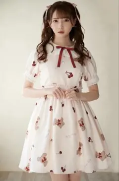 Ank Rouge CherryTeddyパフワンピース