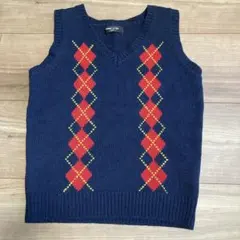 コムサイズム　アーガイル　ベスト