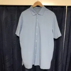 ユニクロ　UNIQLO エアリズムコットンフルオープンポロシャツ XXL ブルーのサムネイル