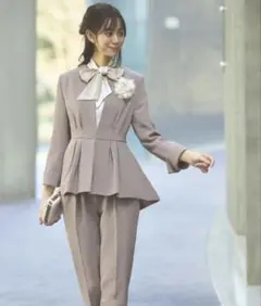 ルイルエ ペプラムジャケット 3点セット LLサイズ ベージュ