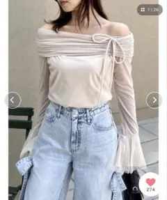 dazzlin シアーベロアオフショルトップスⅡ